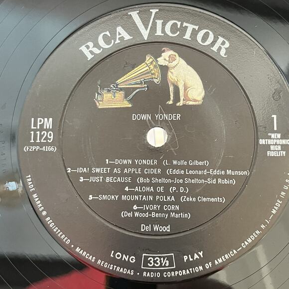 Del Wood Down Yonder Vinyl LP 1955 RCA Victor LPM-1129 - Picture 3 of 9
